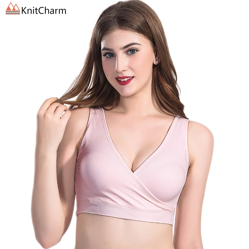 Seamless 4-Way Stretch Comfortable Soft Touch Breathable Nursing Bra Padded Support maternity Bra Pregnant Maternity Bra