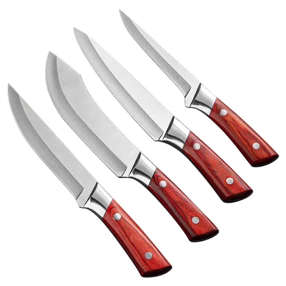 Stainless Steel Chef Boning Knife PP Wooden Handle and Leather Case