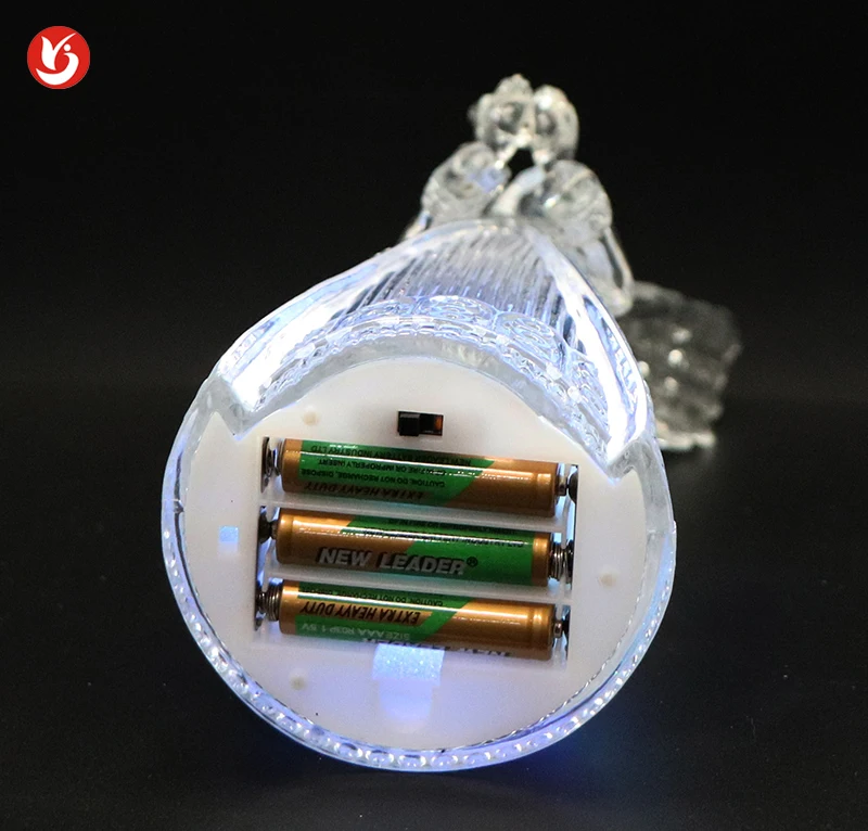 Led Glitter Clear Angle Home Decoration Popular Angel	 Table	 Ornaments	 Statue Resin Lighted Christmas Acrylic Angel