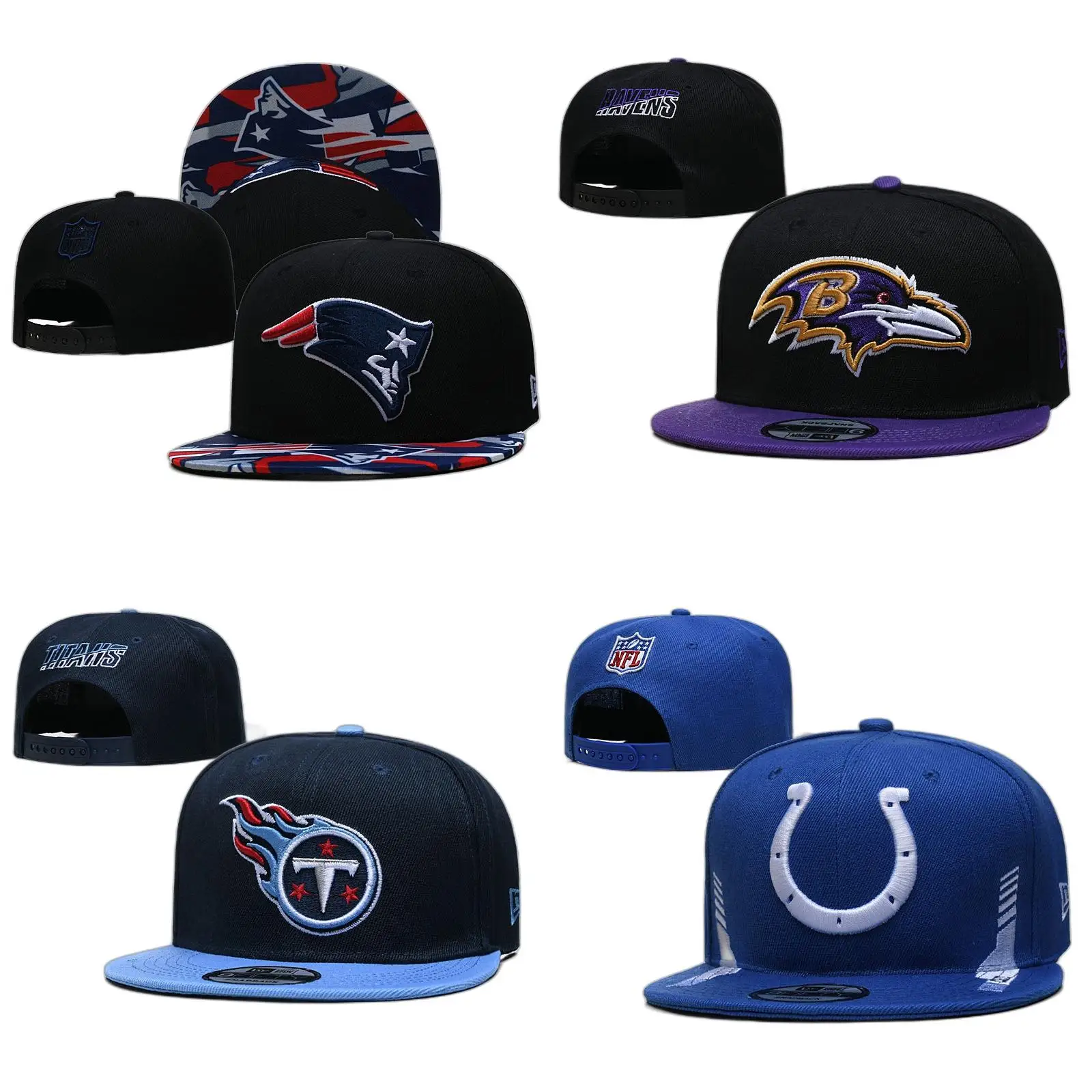 In stock new er custom 3D embroidery team hats American football basketball baseball snapback caps