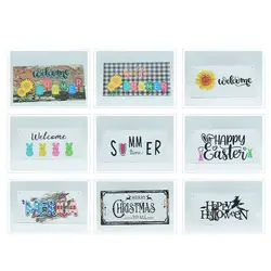 Custom Family Door Decor happy fall Wood Home Decor Sign Vintage Wall Art Hanging Plaque Hanging Door Sign