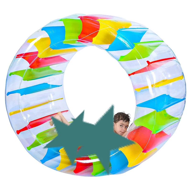 Manufacturer sale park kids high roller inflatable water tube children team game air pool wheel inflatable water walking roller