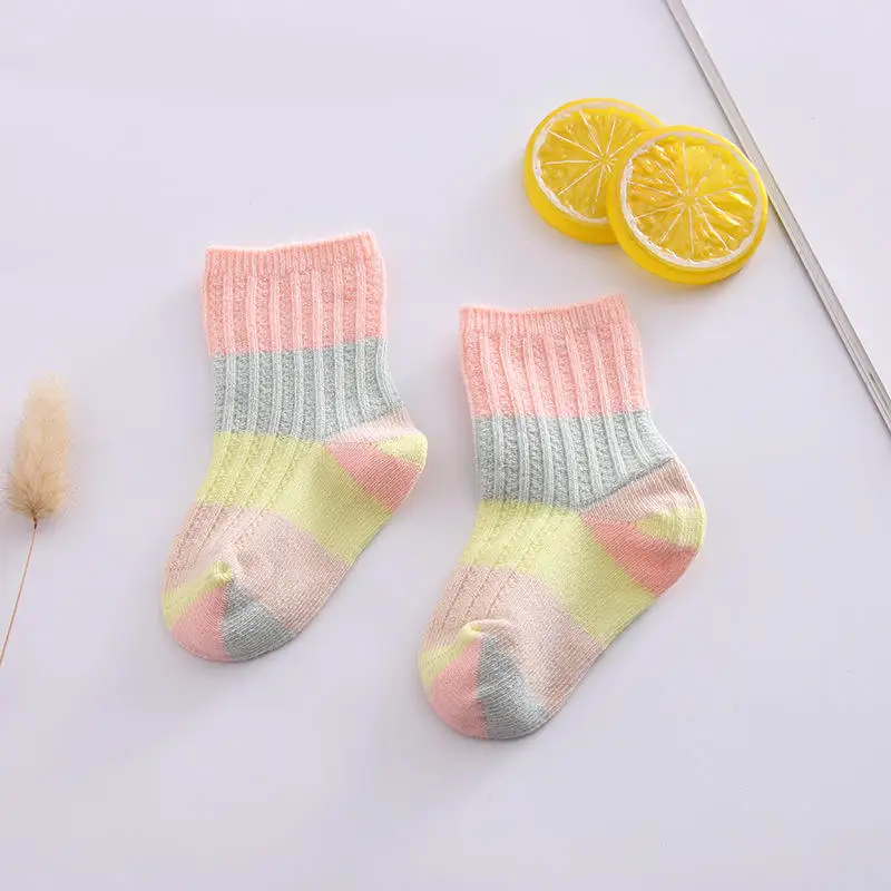 Newborn Baby Kids Socks Multiple Candy Colors Cute Organic Cotton Crew Baby Girl Socks