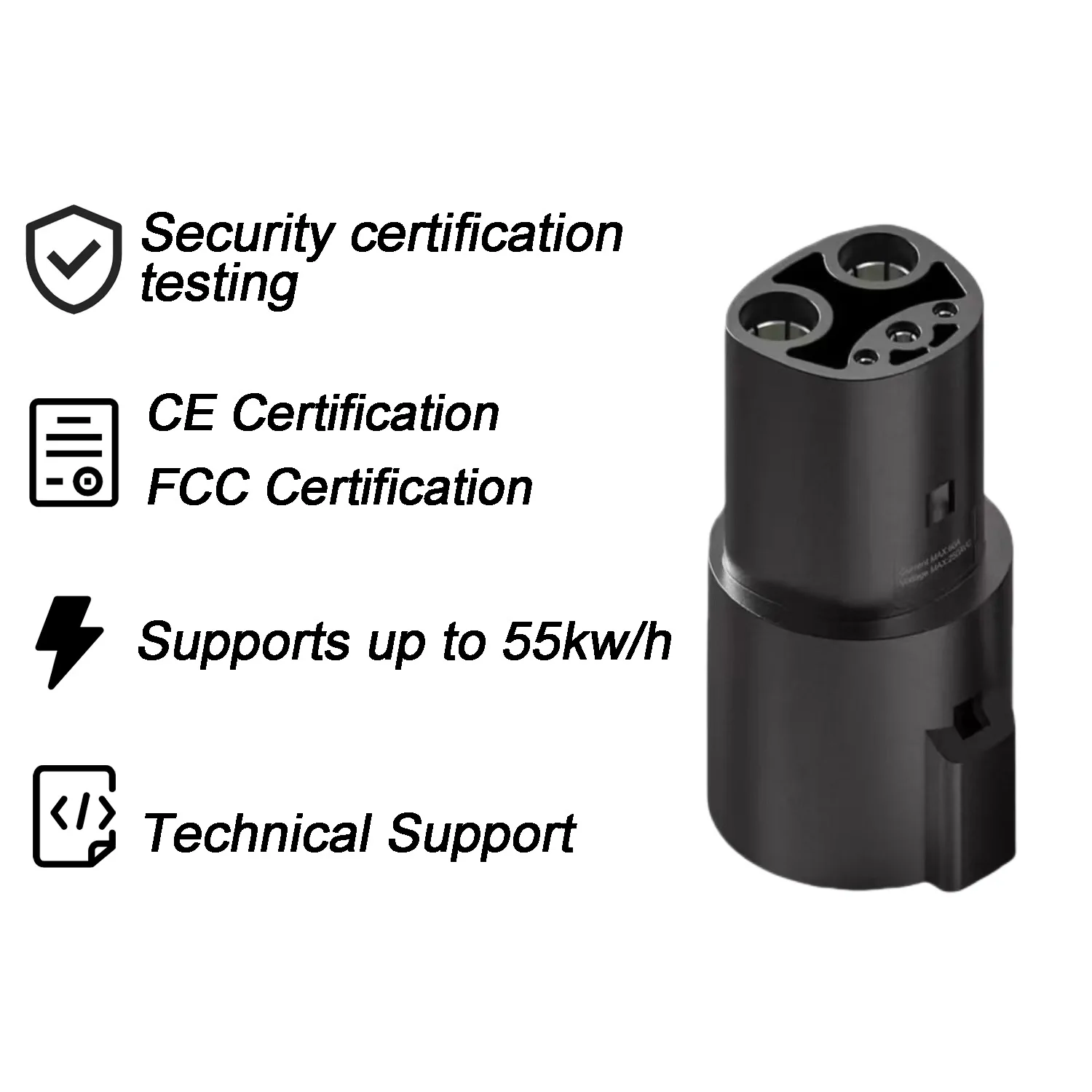 SAE J1772 Type 1 to Tesla Charging Gun  EV Charging Adapter AC 80A Electric Vehicle Chargers Connector