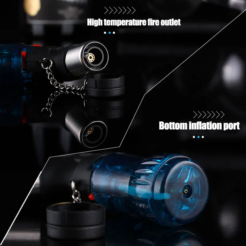 High jet Flame Lighter Butane Gas Transparent body design Refillable Adjustable Butane Jet Torch Lighter BBQ Tools Smoke Lighter