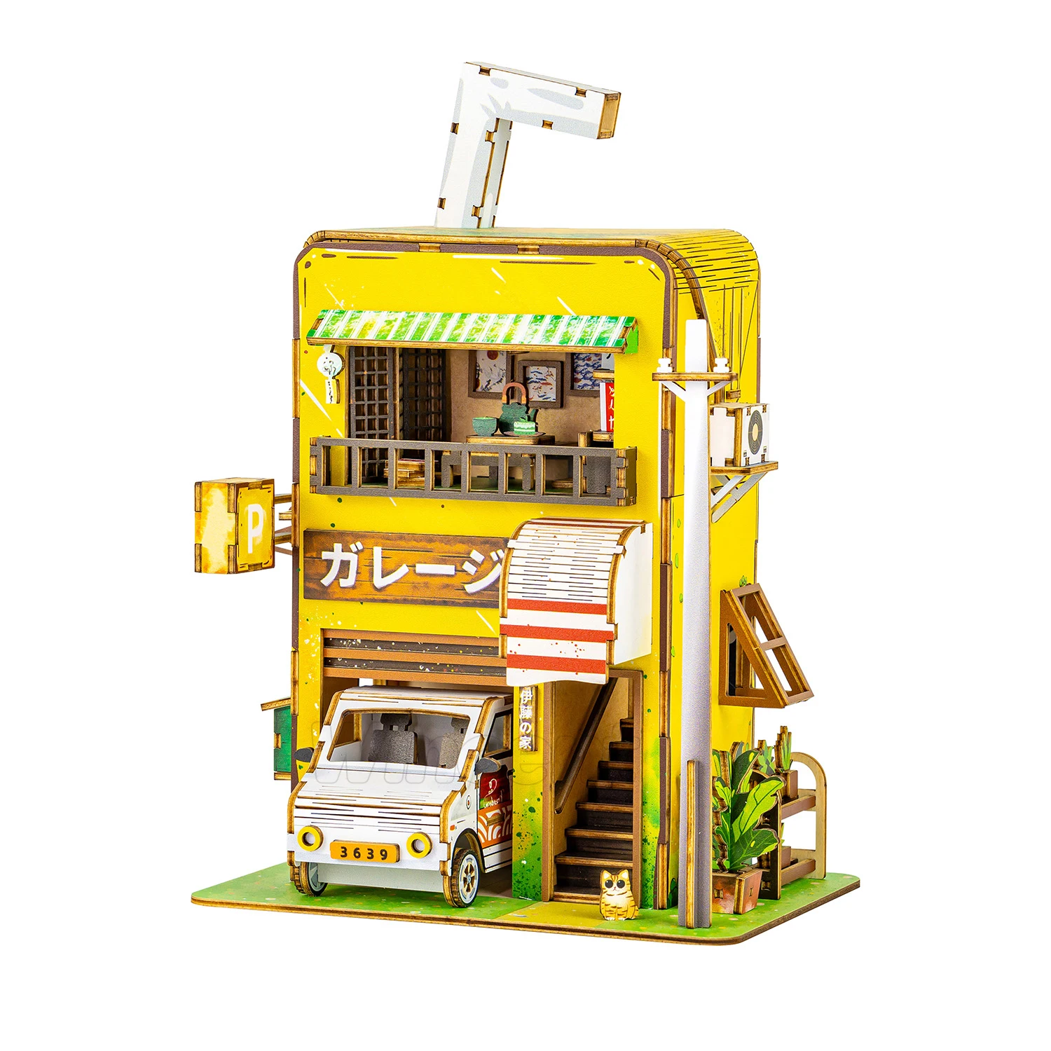 Wincent new design japanese style wooden puzzle wood crafts miniature model houses