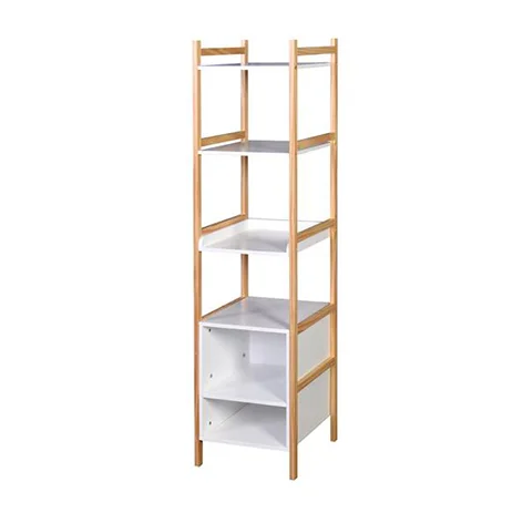 Modern  white decor storage shelves unit wood display shelf
