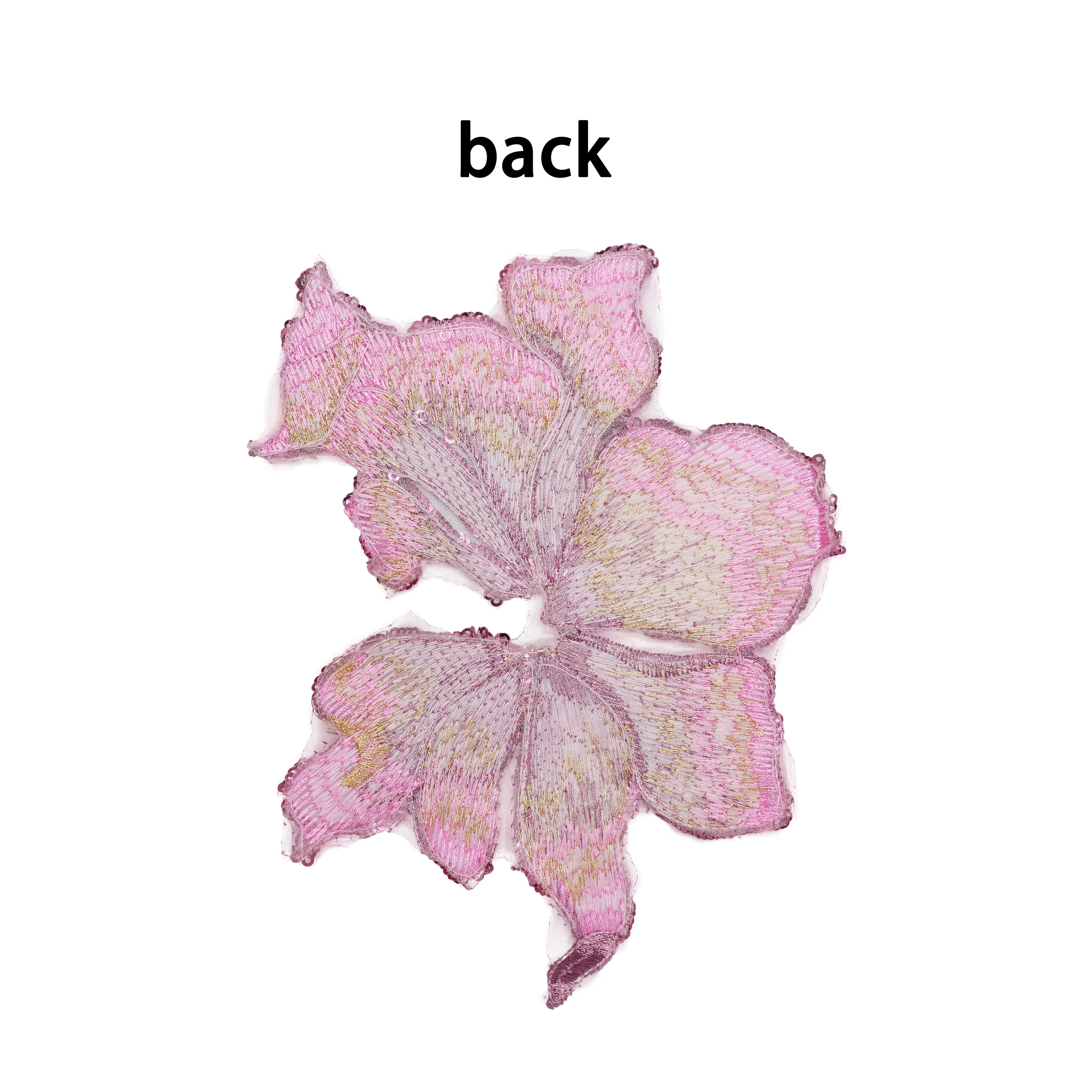 Цветочные золотые блестки вышивка сетка кружева без спинки клейкая лента платье свадебное DIY декоративная