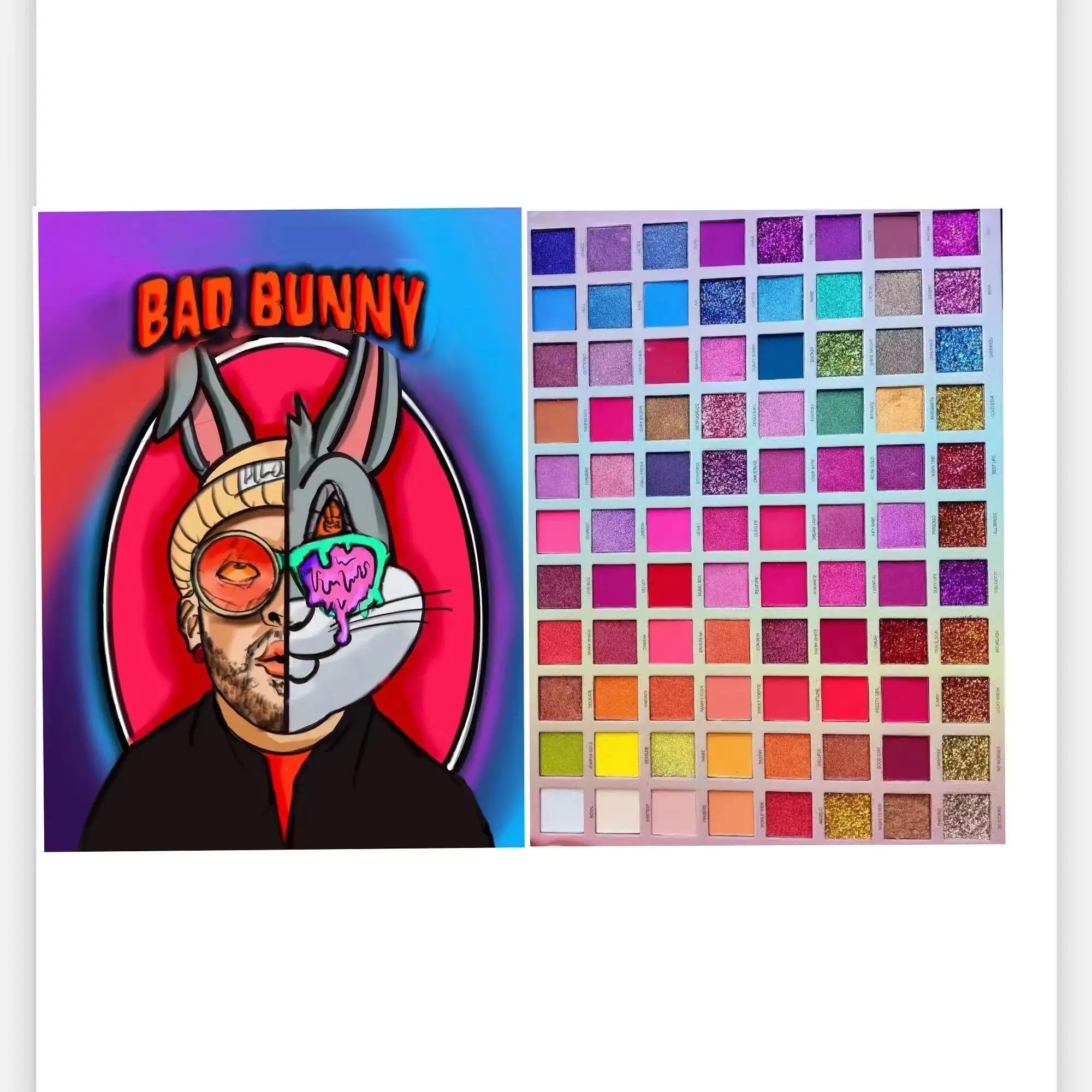 2022 New Arrival Ultramo wholesale 88 colors Eye shadow makeup palette Bad bunny Cosmetic product paleta de sombras para ojos