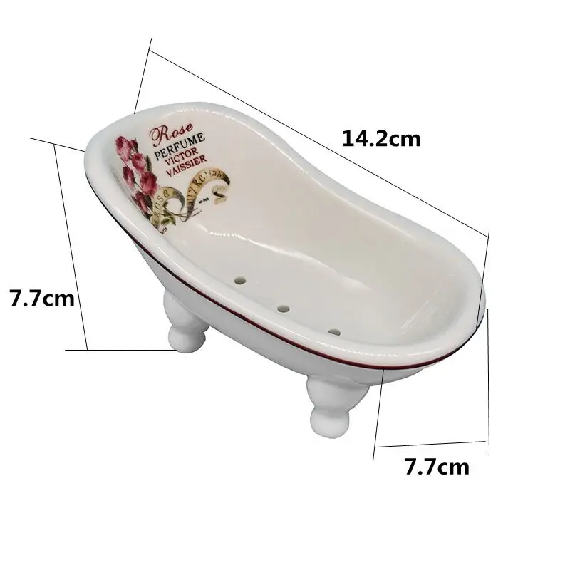 Ceramic Soap Dish Self Draining Shower Soap Holder Bathroom Dressing Table Countertop Soap Dish
