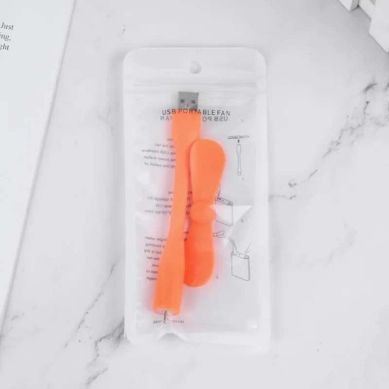 wholesale Custom Logo Print USB Fan Flexible portable removable USB Mini Fan For all Power Supply USB Output