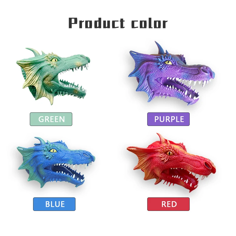 Toy Manufactory High Quality Soft Rubber Animal Toy Finger Puppet TPR Dragon Hand Puppets
