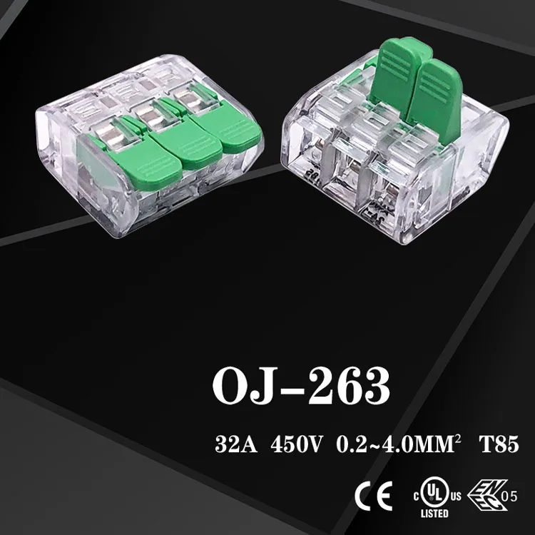 222 Push-In Wire 3 poles Splicing Wire Connector CE ENEC Electric Terminal Block Quick Splice cable Connector