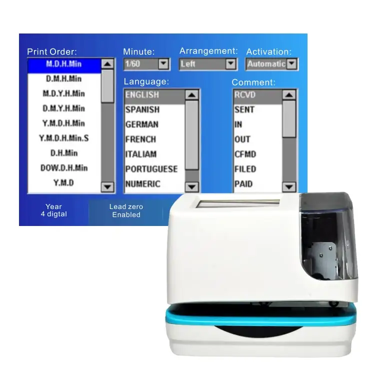 Wifi Digital touch screen electronic Bank time keeping machine Office date and time stamp machine