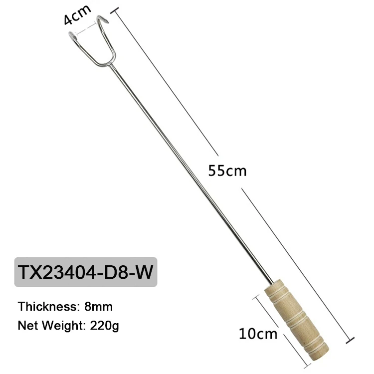 Manufacturer Wholesale Heavy Duty 47-70cm Stainless Steel Long Meat Hook Cattle Slaughter Tool Boning Hook