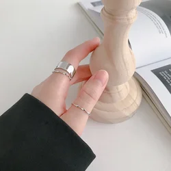 Fashion Simple Ladies wave design thin open ring 925 silver sterling