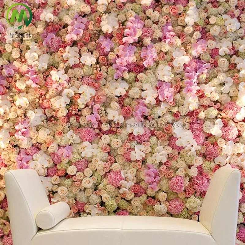 Customized Wedding 3D Effect Decorative Rose Flowers Panels Backdrop Silk Cloth Artificial Flowers Wall for Event