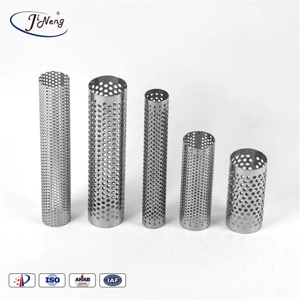 Customizable Stainless Steel Perforated Cylindrical Tubes for Filtration in Pressure Vessels and Engines