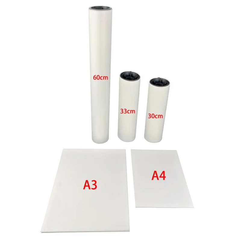 Factory sale 60cm Dtf printer film Paper heat Transfer Pet Film Roll 30cm 33cm 60cm dtf pet film for dtf printer printing