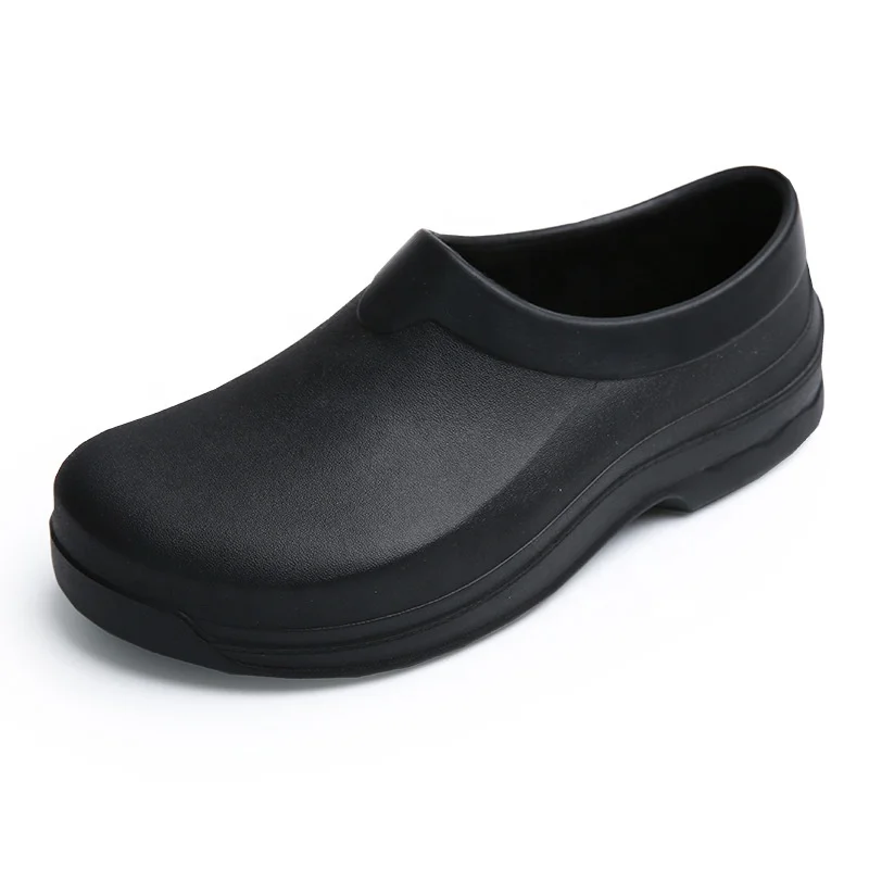 Warm Injection Foam Slippers With Velvet lining in Winter Non-slip Eva Customized Black Hotel Kitchen Chef Shoes in stock
