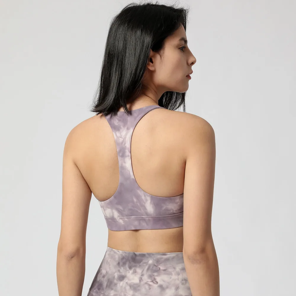 Nylon Spandex Cross Back Custom Digital Printing High Impact High Support Shirts Tops Workouts Women Sports Bra