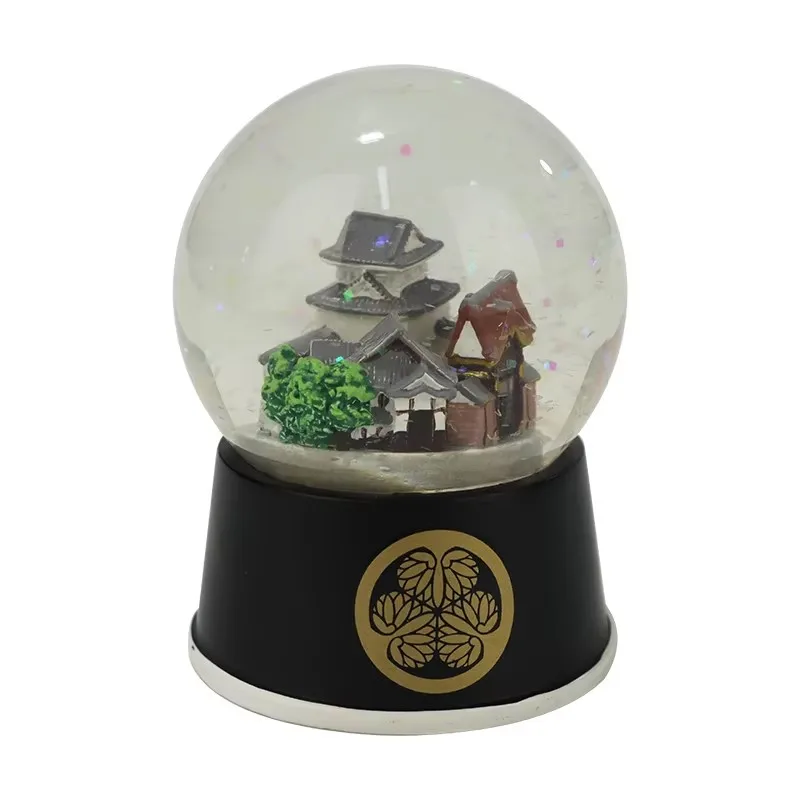 Custom simulation of traditional courtyard building model resin snow globe travel souvenirs gifts Home cabinet furnishings
