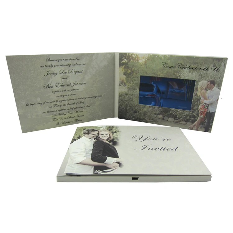 4.3 5 7 10 inch LCD video cards from china customize video brochure card