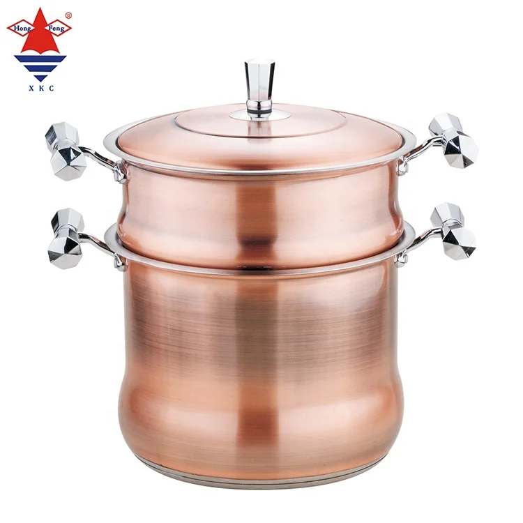 Large Capacity Stainless Steel Cookware Set Bakelite Handle Modern Induction Compatible Food Warmer Steamer Couscous Pot New