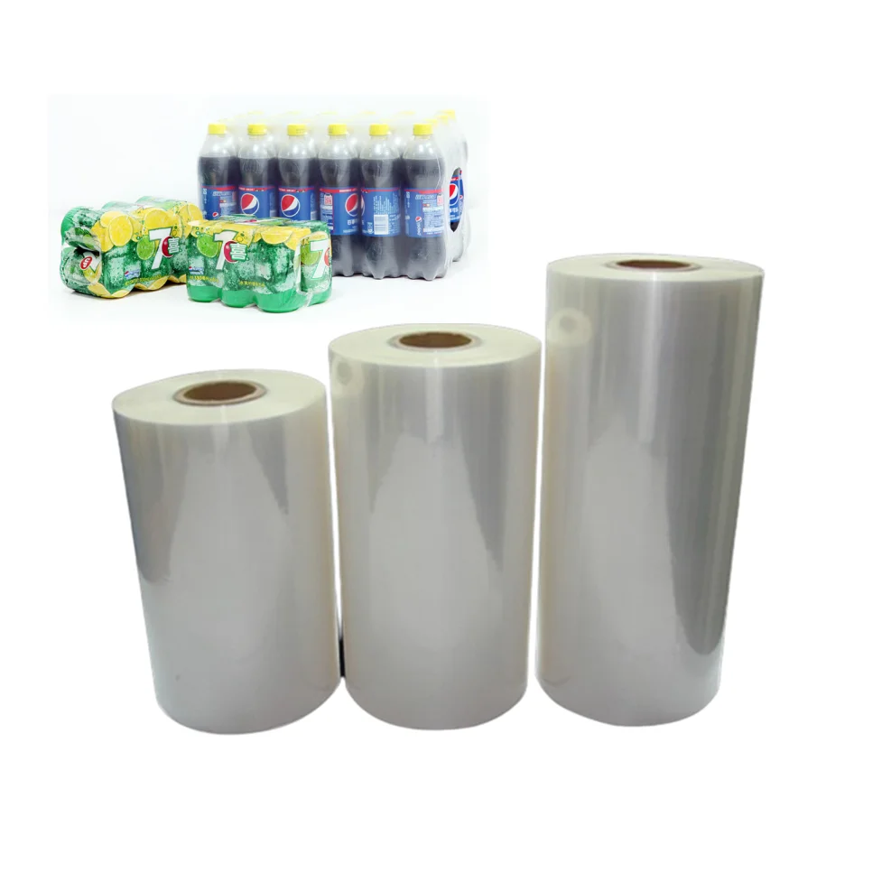 high quality mineral water bottle juice bottle packing shrink film, shrink packing machine PE plastic film