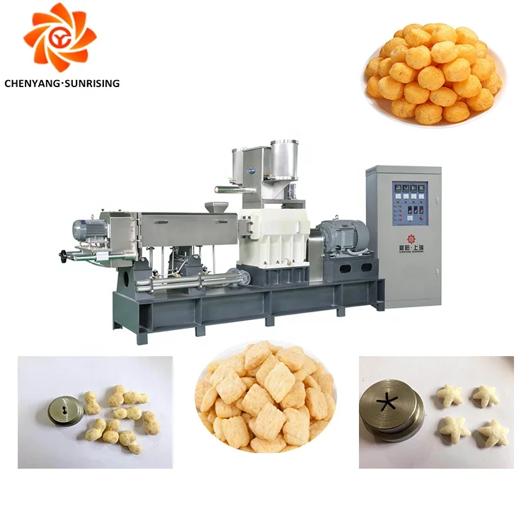 Snack Manufacturing Plant Cheese Ball And Ring Snacks Extrusion Snack Food Machine