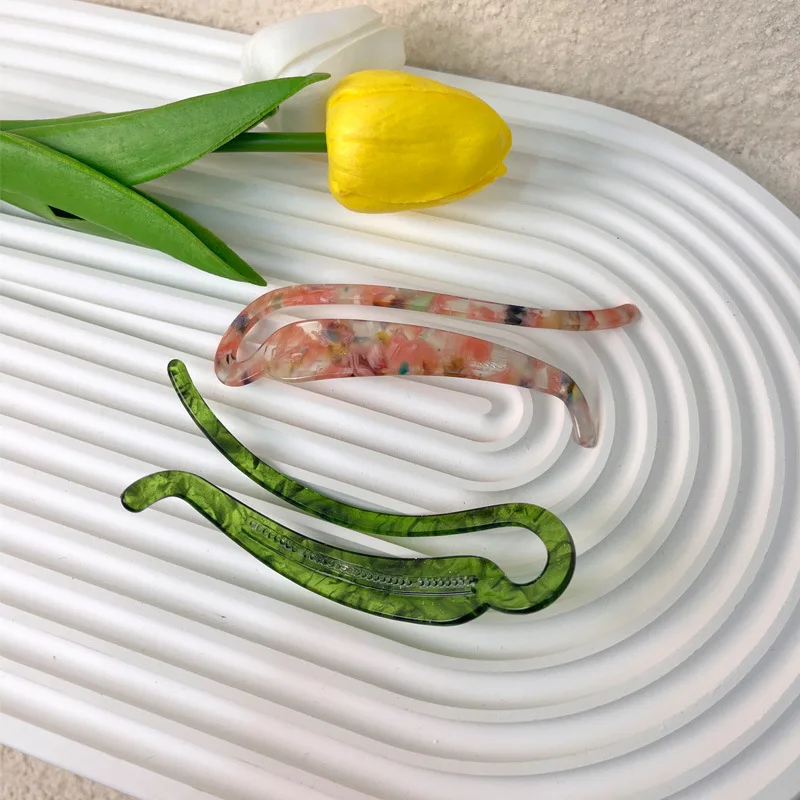 New Twist Acetate Hair Holder Fastener Banana Clip Woman Hair Accessories  Forks