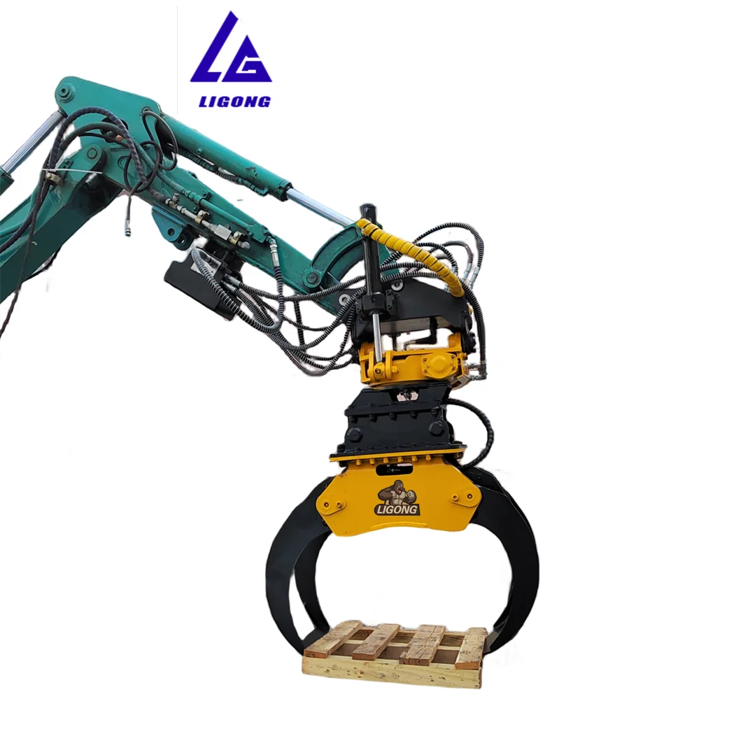 light type S30 S40 S45 connection sizes fixed non-rotating hydraulic wood log grapple for 4-6ton excavator