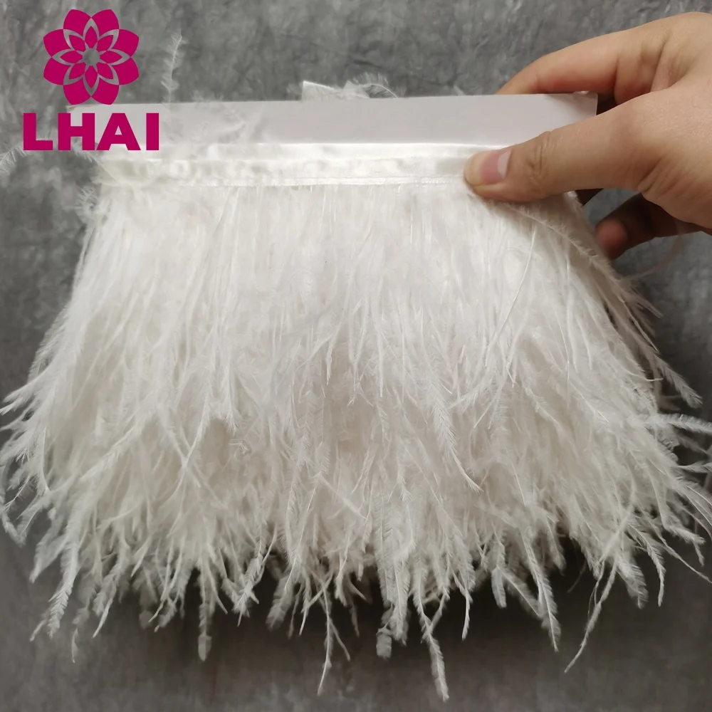 Multiple Color Wholesale 10-15CM Ostrich Feather Fringe Trims For Fashion Dress Costume Haute Couture Accessories