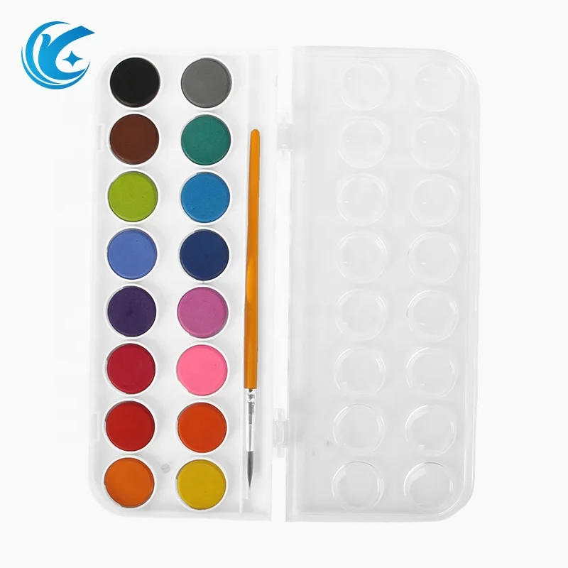 beginners entry painting supplies color water painting 16 colors washable water soluble solid watercolor powder paint set
