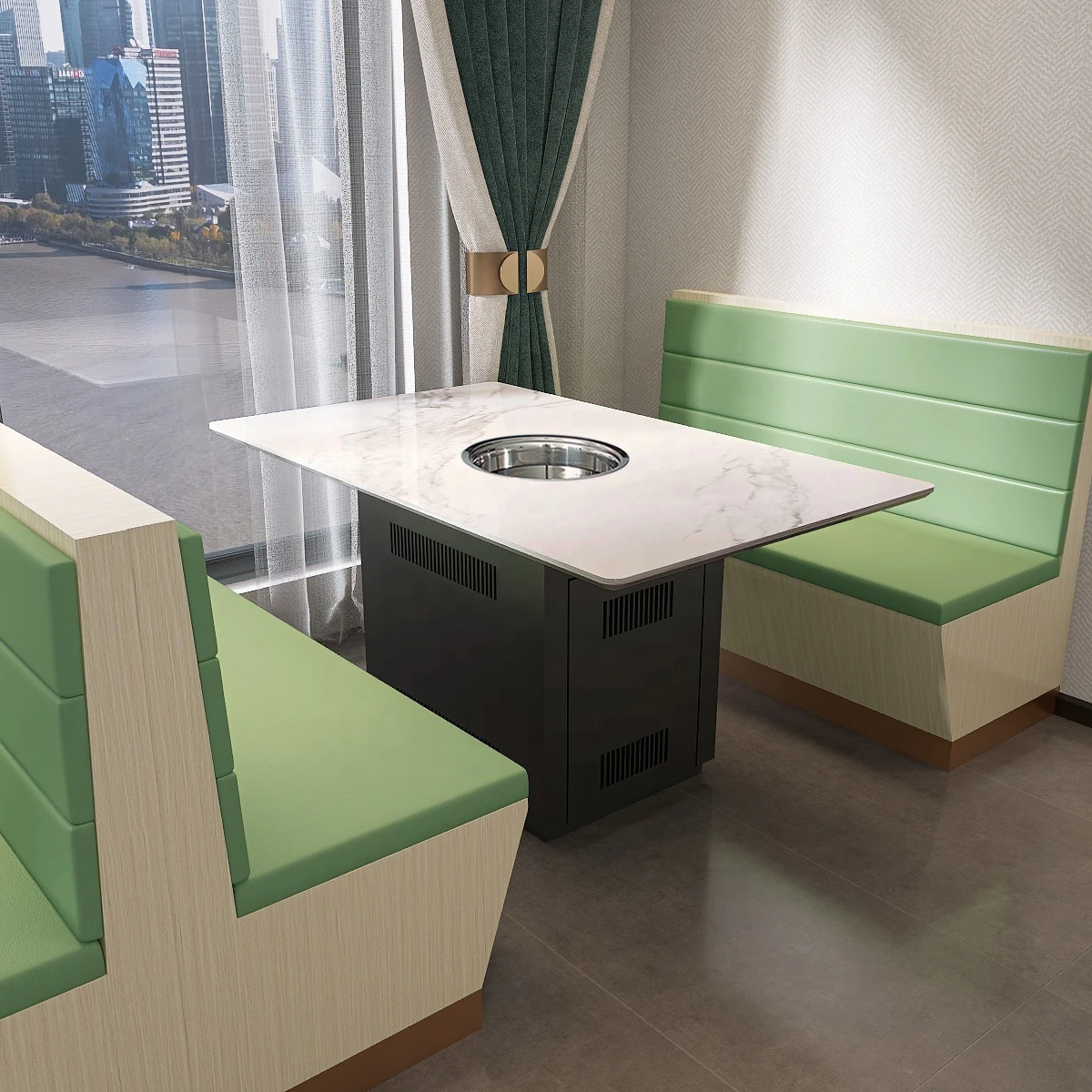 AOPA Smokeless Hot Pot and Korean BBQ Grill Table