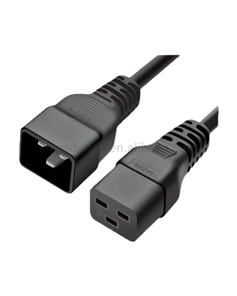 3 Prong Europe Standard Pdu Iec C19 Male Female 60320 C20 Ac European Type Power Extension Cord