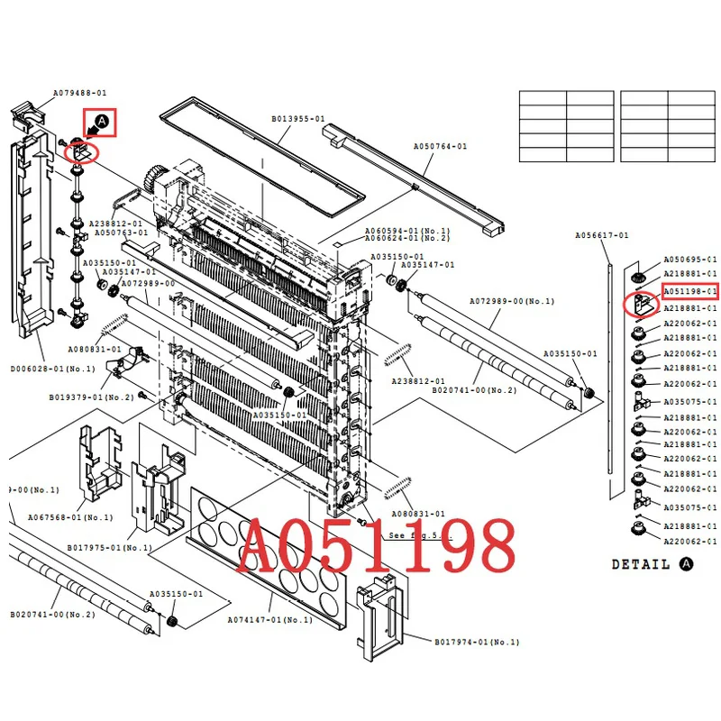A051198 для 2901/3001/3201/3301/3501/3701 Noritsu minilab подшипник в сборе