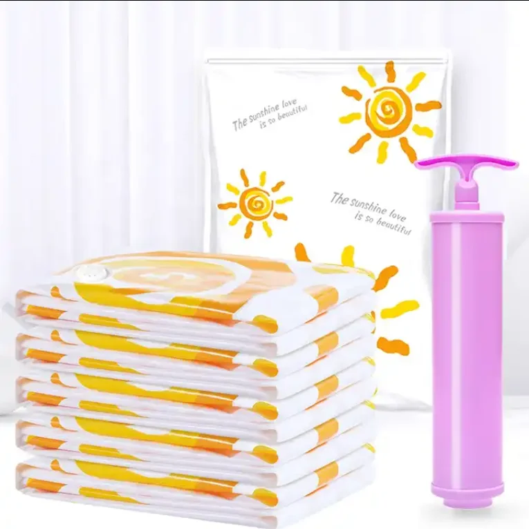 TAILI PA+PE Strong Dustproof Waterproof Vacuum Storage Bags For Clothes Travel Hand Roll Up Vacuum Bags With pump