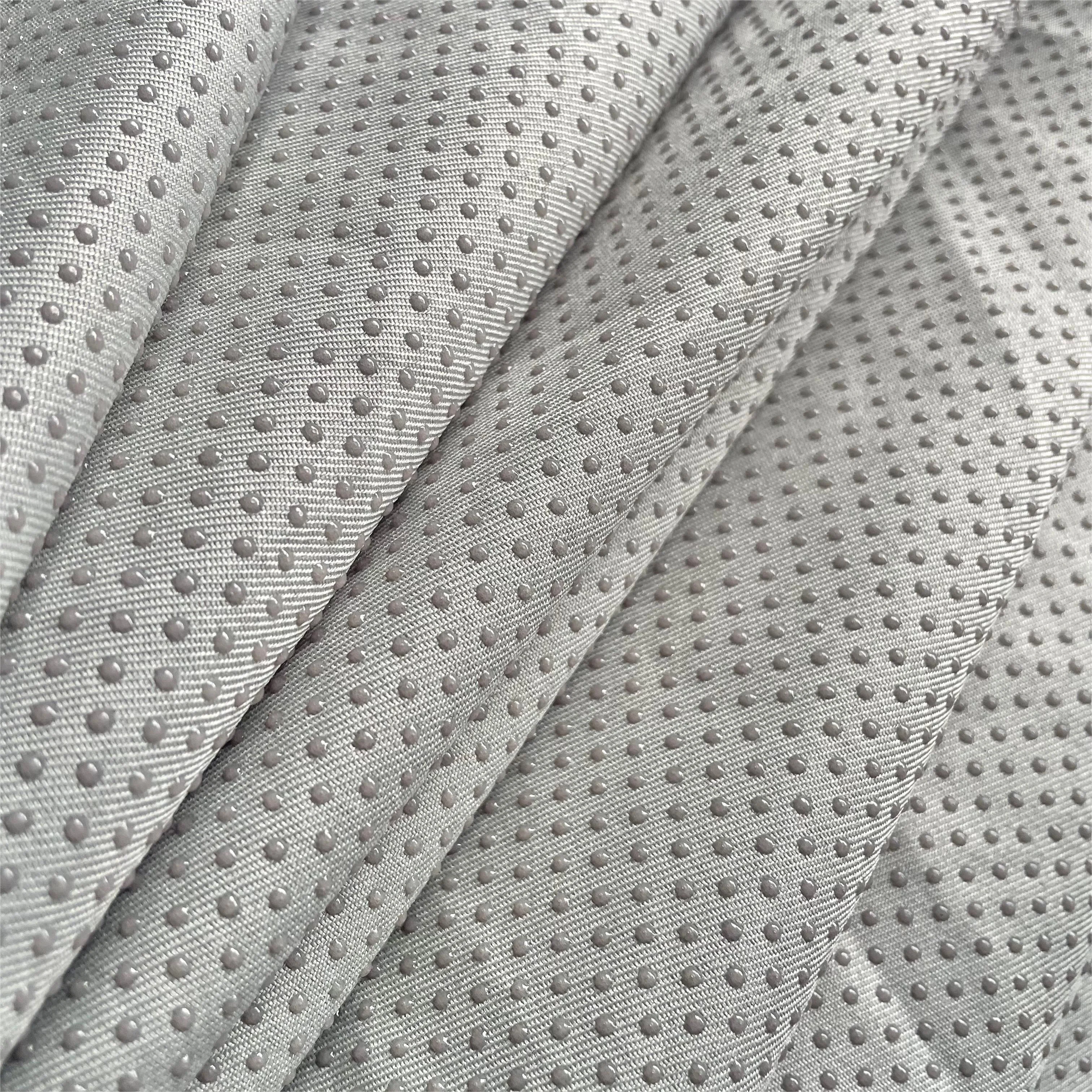 Polyester twill non-slip drop plastic fabric high quality stop-slip fabric shoes bags home textiles sofa carpet cushion