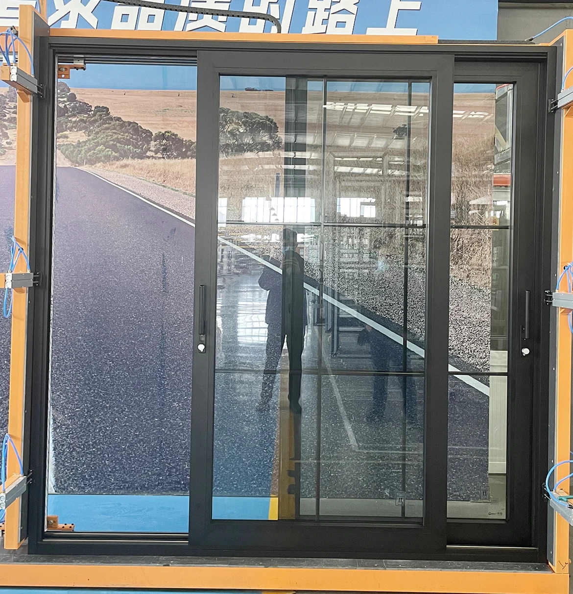 Minglei Black aluminum frame double glazed sliding door thermal break aluminum lift and sliding door