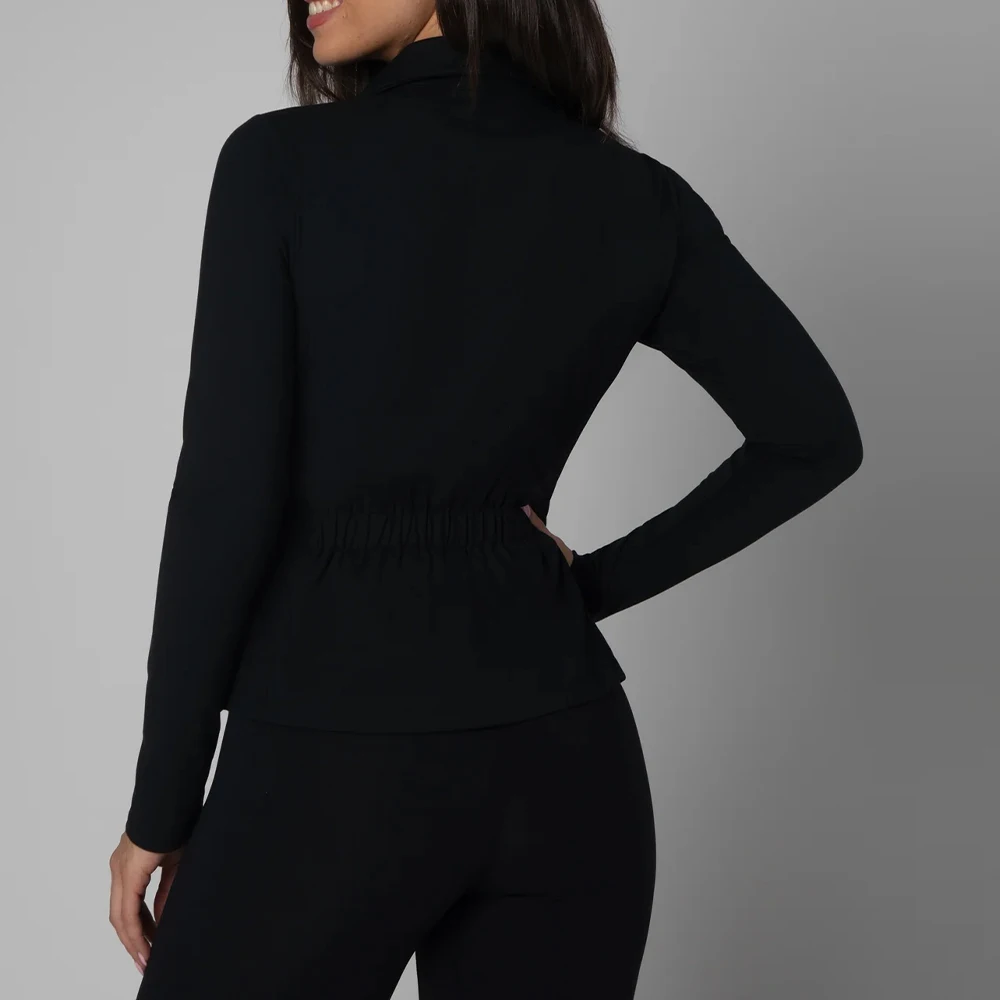 Custom Heavyweight Long Sleeve Crop Top Sweatshirt Yoga Fitness Drawstring Pullover Jacket Zipped Hoodie For Women