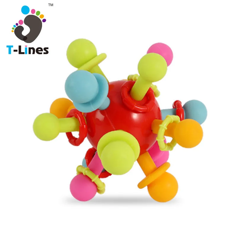 Early educational baby soft teether atomic ball teething baby toys