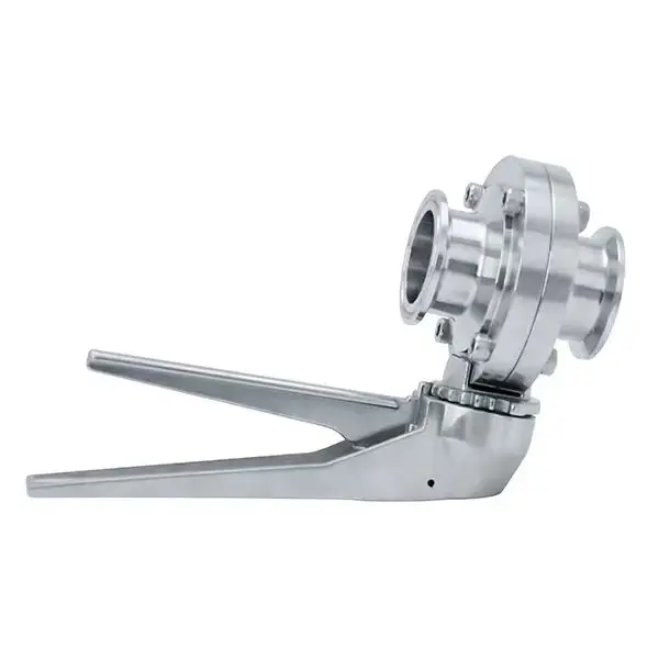 2-inch Three-Clamp Food Grade Stainless Steel Manual Drive Sanitary Butterfly Valve With Stainless Steel Handle