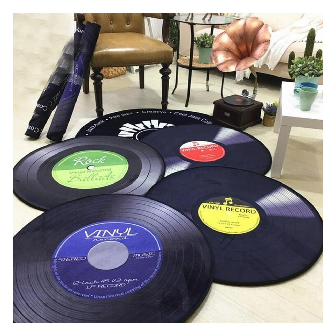 High Quality Personalized Hand Tufted  Disc Rug Video Game Custom CD Shape Round Design Rugs  acrylic carpet