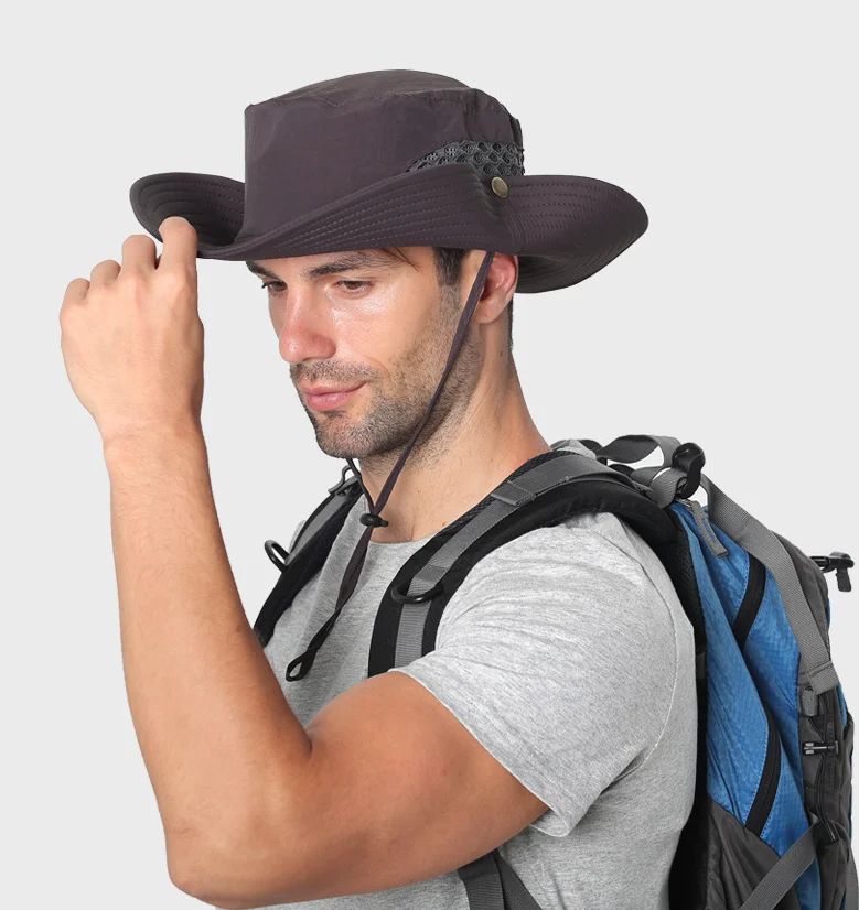 Agradecido пеший туризм шляпа сетки шляпа с широкими полями воздухопроницаемость на открытом воздухе солнцезащитные кепки с козырьком для Рыбацкая шляпа