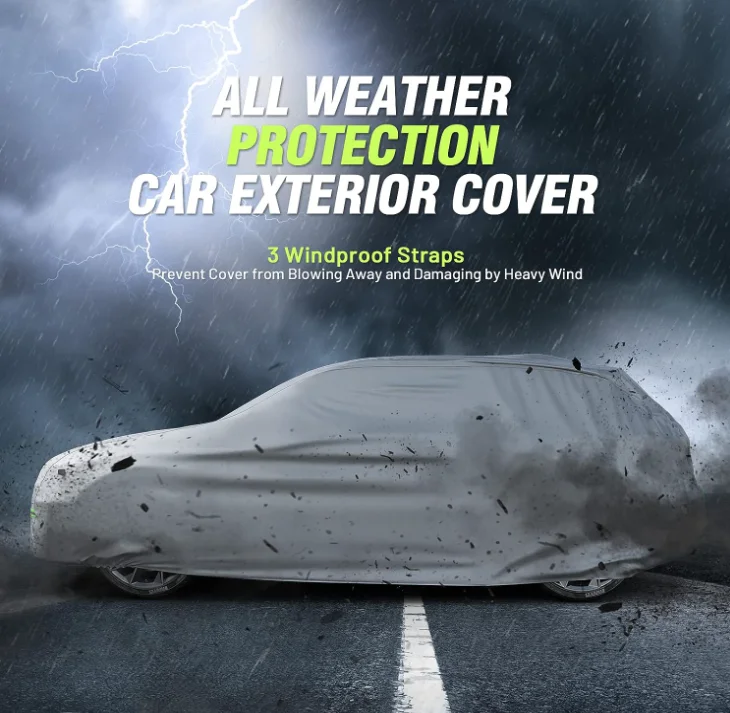 HOTO Outdoor Waterproof Dustproof Windproof UV Cover Universal Car all weather protection Cover Universal Full Car Cover