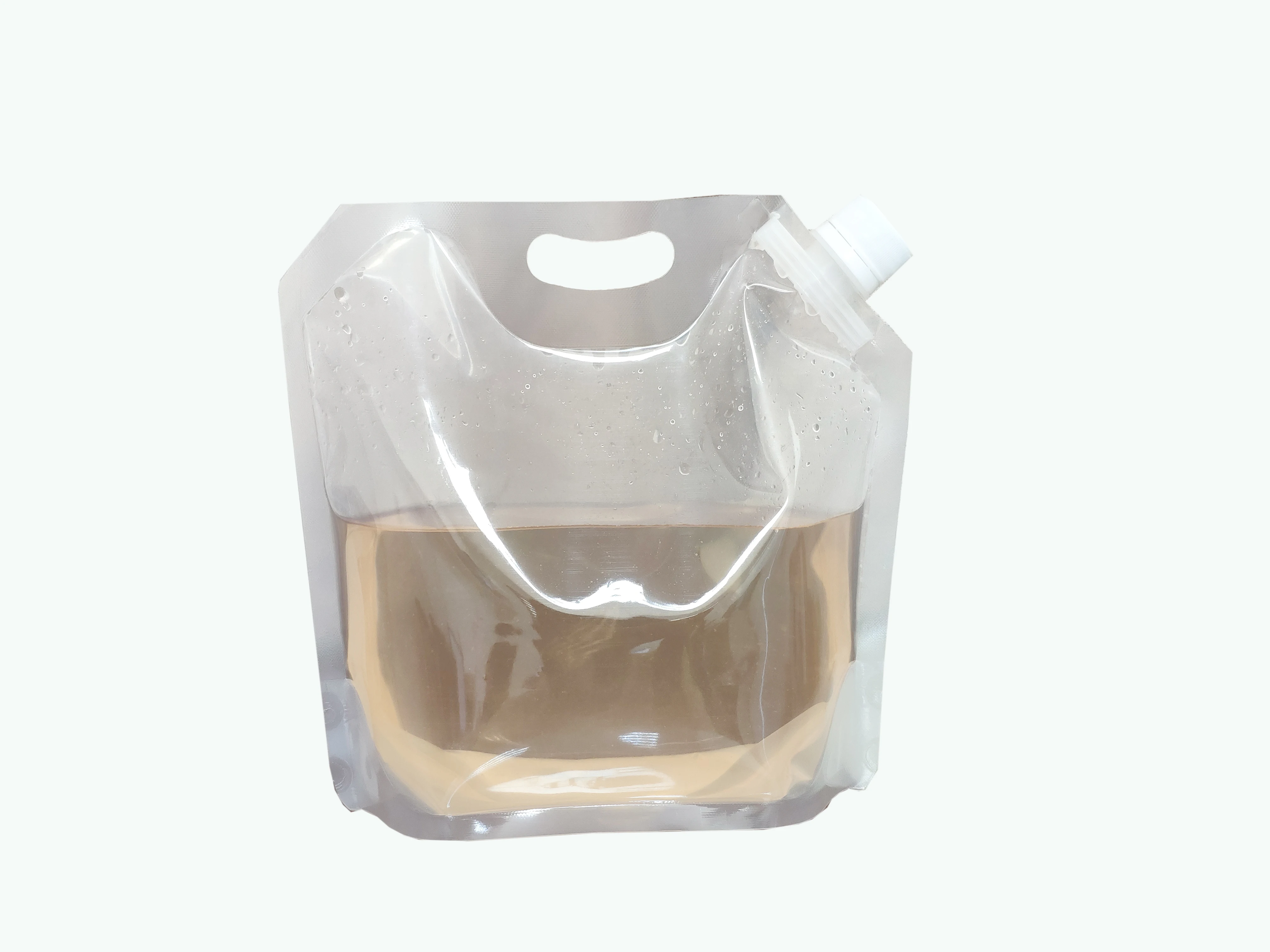 Quality bag Die cut handle plastic spout bag for beer stand up pouch for beer
