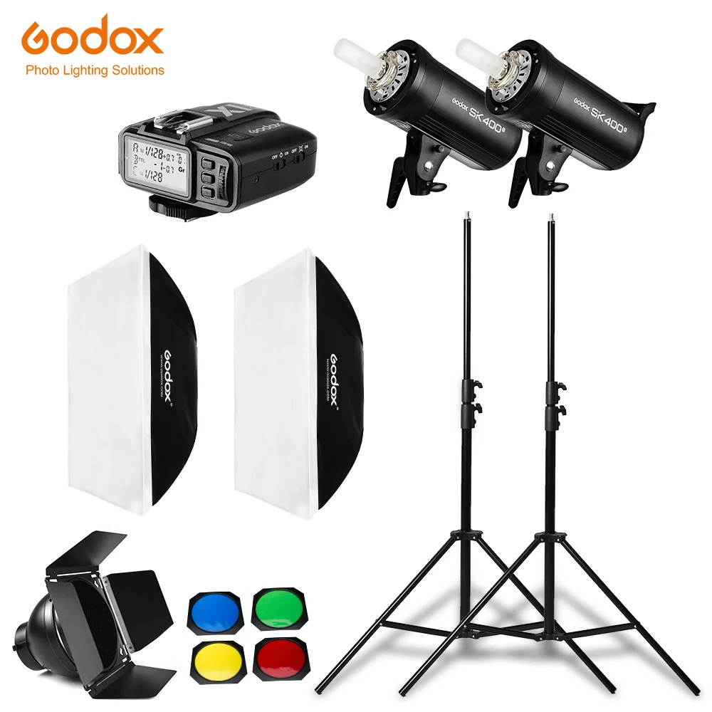 Вспышка Godox 800 Вт 2x SK400II 300Ws с триггером системы Godox X1 и софтбоксом 2x60x90 см для Sony Nikon Canon Olympus Fuji