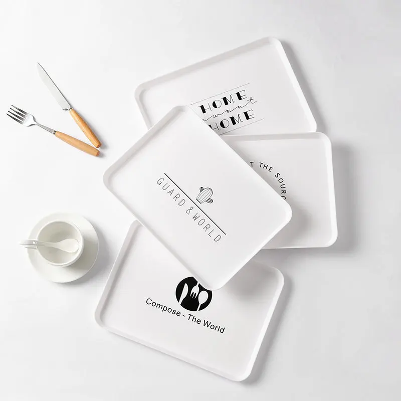 Лидер продаж, Простой прямоугольный пластиковый поднос для хлеба и завтрака в скандинавском стиле