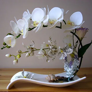 Tianjin Lusiaflower real touch 3D printing wholesale artificial orchid flower for wedding hotel decor 9heads decoration flower
